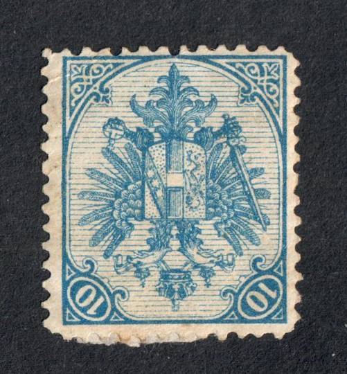 BOSNIA and HERZEGOVINA 1879 Definitive 10k Pale Blue. Type 1. Perf 12 irregular. Dull corner. - 75564 - Mint