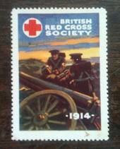 GREAT BRITAIN 1914 Label of the British Red Cross Society with Soldiers manning a Gun at the front. - 75630 - Cinderellas