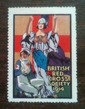 GREAT BRITAIN 1914 Label of the British Red Cross Society with Red Cross Nurse and Allegorical Figure. - 75632 - Cinderellas