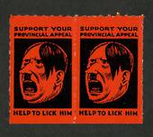 NEW ZEALAND 1940 Support Your Provincial Appeal. Help to Lick Him (Hitler). Joined pair. - 75666 - Cinderellas