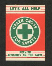 NEW ZEALAND Green Cross for Safety. Prevent Accidents on the Farm. Red and Green. - 75667 - Cinderellas