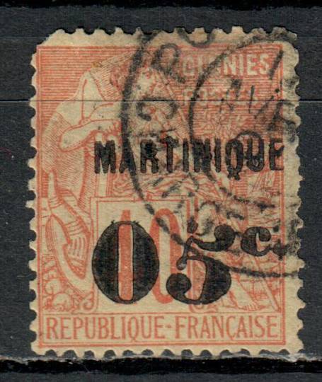 MARTINIQUE 1888 French Colonies surcharged 05c on 40cRed on yellow but with slanting 5 as listed by Ceres @ 800fr in 1991 Unfort