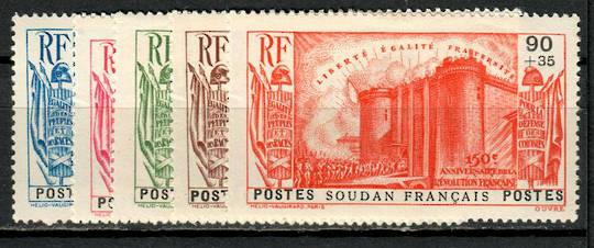 FRENCH SUDAN 1939 150th Anniversary of the French Revolution. Set of 5. - 75860 - LHM