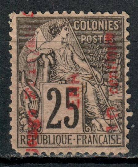 CONGO 1891 Definitive Surcharge 5c on 25c Black on rose. Surharge vertical and double. Red. Not priced by SG. Dull corner. - 758