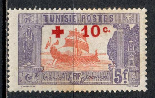 TUNISIA 1916 Prisonors of War Fund 10c on 5fr Red and Violet. Toning therefore MNG - 75871 - MNG