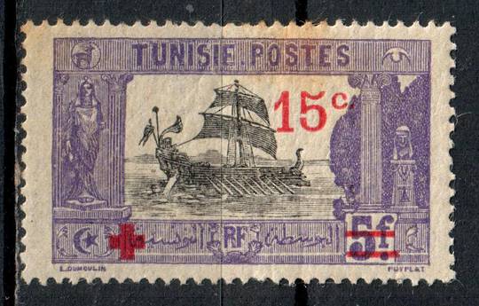 TUNISIA 1918 Prisonors of War Fund 15c on 5fr Red and Violet. Very light toning therefore MNG - 75873 - MNG