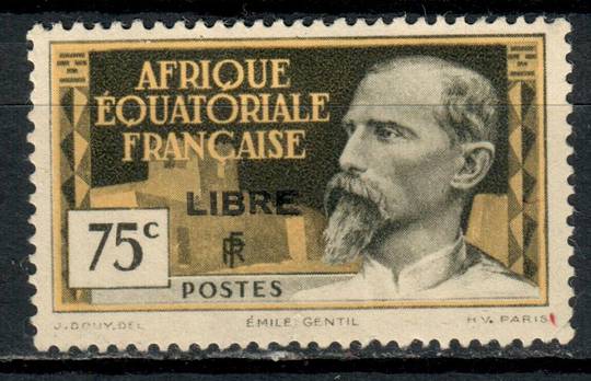 FRENCH EQUATORIAL AFRICA 1940 Adherance to General de Gaulle 75c Olive-Black and Yellow. - 75874 - LHM