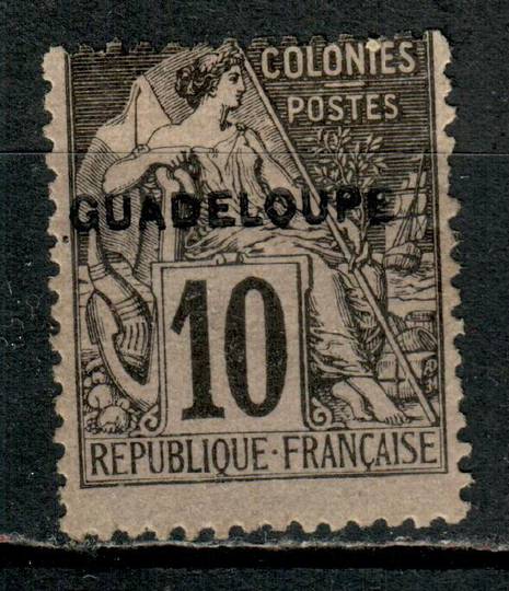 GUADELOUPE 1891 Definitive Surcharge on Type J of French Colonies (General Issues) 10c Black on lilac. - 75890 - Mint