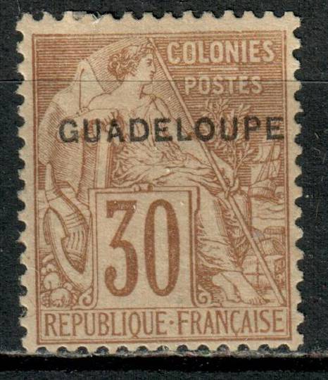 GUADELOUPE 1891 Definitive Surcharge on Type J of French Colonies (General Issues) 30c Cinnamon on drab. - 75892 - Mint