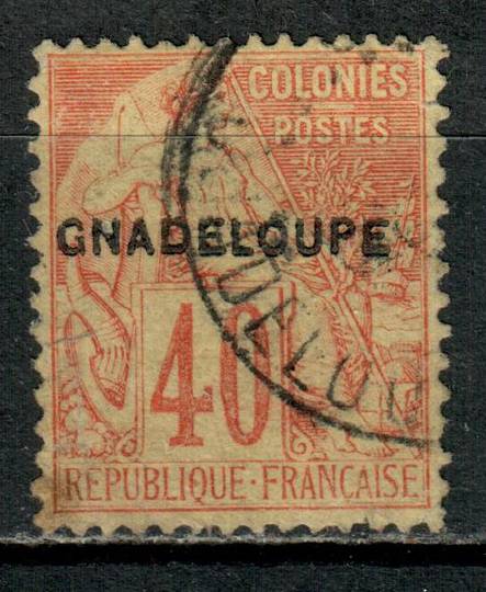 GUADELOUPE 1891 Definitive Surcharge on Type J of French Colonies (General Issues) 40c Red on yellow. - 75893 - Used