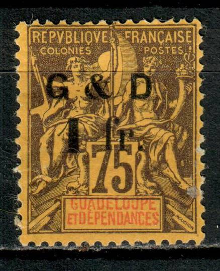 GUADELOUPE 1903 Definitive Surcharge 1fr on 75c Brown on yellow. - 75899 - Mint