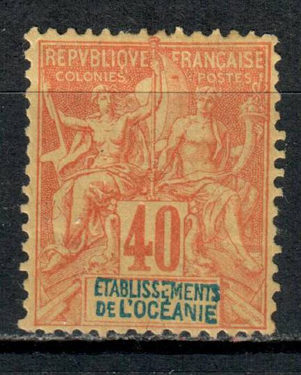 FRENCH OCEANIC SETTLEMENTS 1892 Definitive "Tablet" type 40c Red on yellow. Superb never hinged. - 75906 - UHM