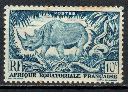 FRENCH EQUATORIAL AFRICA 1947 Definitive 10c Blue. Perf 12 x 12½. Listed but not priced by SG. - 75916 - Mint