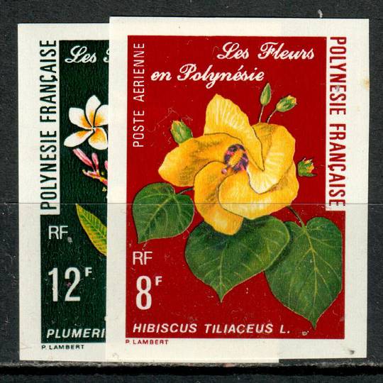 FRENCH POLYNESIA 1977 Polynesisn Flowers. First series. Set of 2. Imperf. - 75925 - UHM
