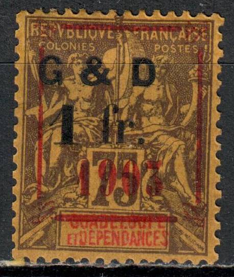 GUADELOUPE 1904 Definitive Surcharge 1fr on 75c Brown on yellow further overprinted 1903 in red. - 75952 - Mint