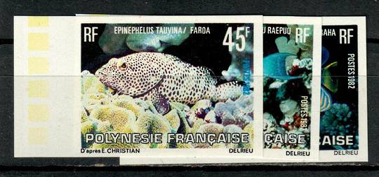 FRENCH POLYNESIA 1982 Fish. Third series. Set of 3. Imperf. - 75960 - UHM