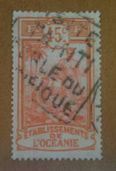 FRENCH OCEANIC SETTLEMENTS 1913 Definitive 45c Orange. Not listed. - 75976 - Used