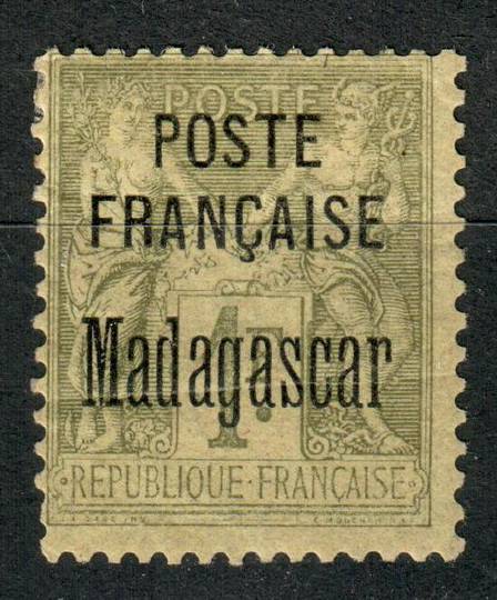 FRENCH POST OFFICES IN MADAGASCAR 1895 Definitive 1fr Olive-Green. - 75980 - LHM