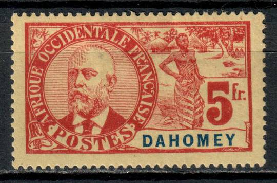 DAHOMEY 1906 Definitive 5fr Red on Stone. The top value in the set. Very lightly hinged. - 75992 - LHM