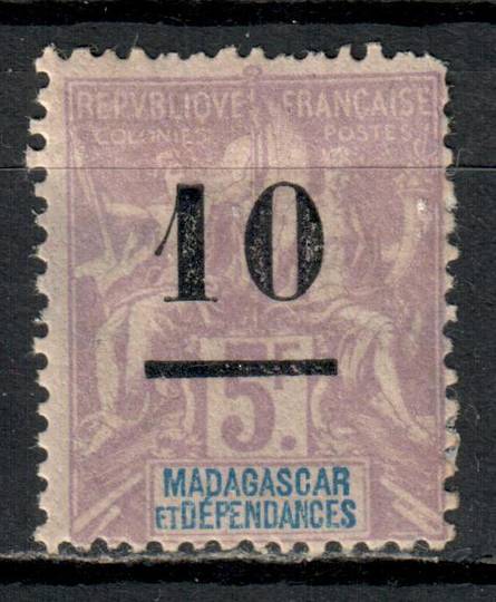MADAGASCAR 1902 Definitive Surcharge 10c on 5fr Mauve on lilac. - 75995 - LHM
