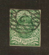 SAXONY 1851 Definitive 3pf Green. White paper. Four margins. - 76013 - FU
