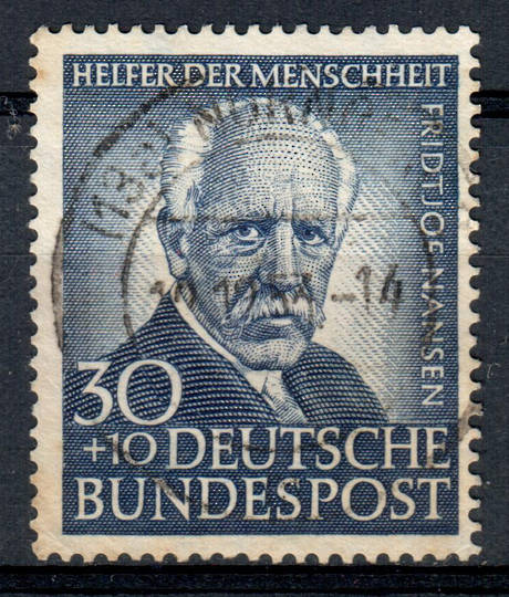 WEST GERMANY 1953 Humanitarian Relief Fund 30pf + 10pf Deep Blue. - 76034 - FU