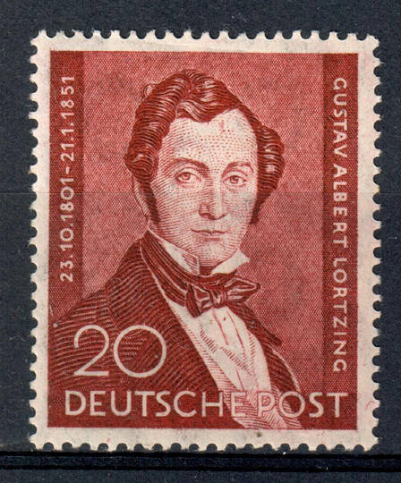 WEST BERLIN 1951 Centenary of the Death of Lortzing 20pf Brown-Lake. Lightly hinged. - 76047 - LHM