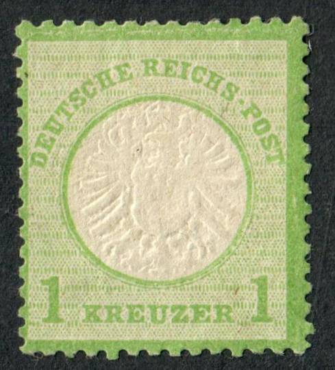 GERMANY 1872 Gulden Currency Large Shield Definitive 1/2 kr Yellow-Green. Fine copy with large amount of original gum. - 76060 -