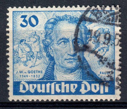 WEST BERLIN 1949 Bicentenary of the Birth of Goethe 30pf Blue. - 76071 - Used