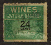 USA 1941 Internal Revenue Wines .24c Green and Black. - 76119 - Fiscal