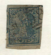 VICTORIA 1898 Stamp Duty 1d Green. Cutout. Not listed by Barefoot. - 76168 - VFU