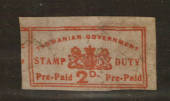 TASMANIA Very early cutout STAMP DUTY PREPAID 2d. Not listed by Barefoot. - 76173 - Fiscal
