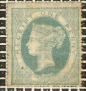 GREAT BRITAIN 1853 Victoria 1st Postal Fiscal 1d Green. Mint no gum. I cannot see any evidence of cleaning. In any event it is a