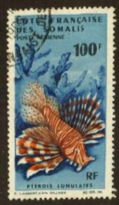 FRENCH SOMALI COAST 1966 Marine Life 100fr Lunulate Lion Fish. Very fine. - 76401 - VFU
