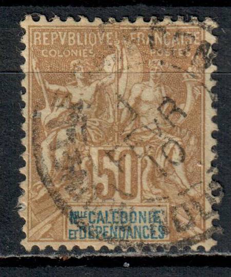 NEW CALEDONIA 1900 Definitive 50c Brown on azure. - 76402 - Used