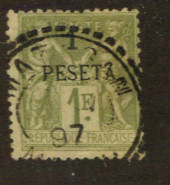 FRENCH Post Offices in MOROCCO 1891 Definitive 1p on 1fr Olive-Green. - 76407 - FU