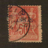 FRENCH Post Offices in ZANZIBAR 1894 Definitive 5 annas on 50 cent Carmine. Short perf. - 76416 - Used