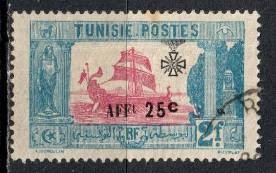 TUNISIA 1923 War Wounded Fund 25c on 2fr Pink and Blue. - 76426 - VFU