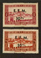 ALGERIA 1943 Two values surcharged EFM (Emergency Field Message) 30fr to pay cable tolls for Us and Canadian Servicemen. - 76444