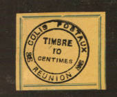 REUNION 1890 Parcel Post 10c Black on orange. Blue frame. - 76450 - Mint