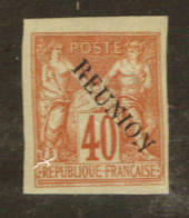 REUNION 1891 Definitive Surcharge 40c Red on yellow. Fine mint copy. Four clear margins. No Hinge remains. - 76453 - UHM