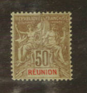 REUNION 1900 Definitive 50c Brown on azure with the name of the country in Red. - 76464 - Mint