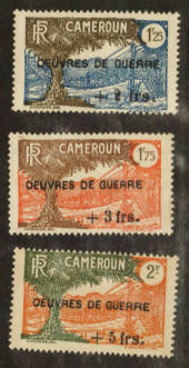 CAMEROUN 1940 War Relief Fund Surcharges. Set of 3. - 76475 - UHM