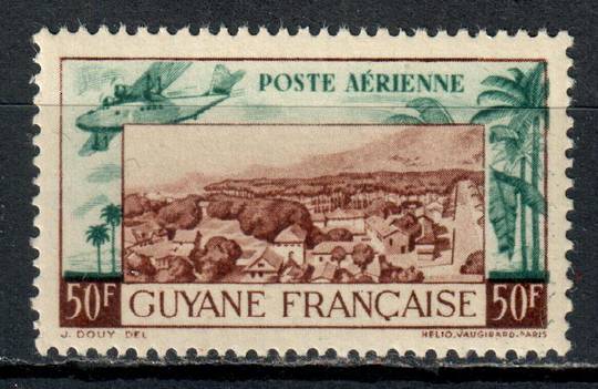 FRENCH GUIANA 1942 Air Definitive 50fr Brown and Green. Unlised by SG. - 76486 - UHM
