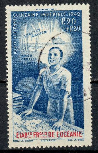FRENCH OCEANIC SETTLEMENTS 1942 Imperial Fortnight 1fr20+1fr80 Blue. Ostensibly never shipped to the colony but postmarked. From