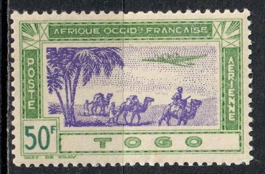 TOGO 1945 Vichy Issue 50fr Green and Purple. Not listed by SG. - 76528 - LHM