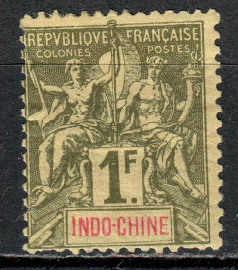 INDO-CHINA 1892 Definitive 1fr Olive-Green on Creamy-Brown. - 76552 - Mint