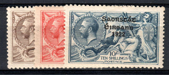 IRELAND 1925 High value Definitives 2/6d 5/- 10/-. Narrow dates. - 76882 - Mint