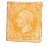 HANOVER 1859 Definitive 3gr Yellow. Crease. Toned. Therefore MNG. From the collection of H Pies-Lintz. - 76974 - MNG