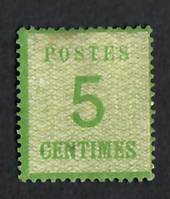 ALSACE and LORRAINE GERMAN ARMY of OCCUPATION 1870 Definitive 5c Pale Yellow-Green. Points of the net downwards. Very rare. A sm